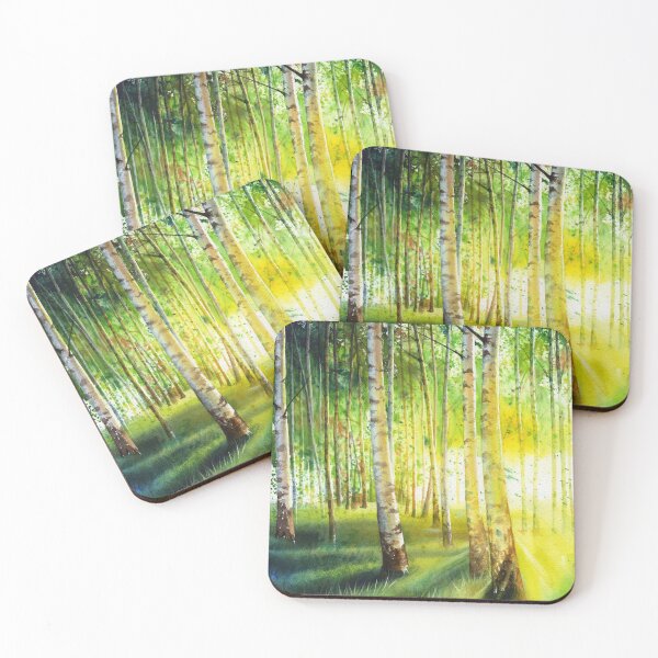 Item preview, Green Forest Watercolor Painting designed and sold by livianasgifts.
