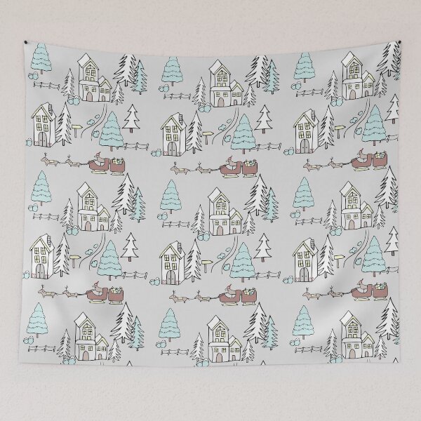 Item preview, Dachshund Christmas deliveries in neutrals designed and sold by Quiet Waters Design.