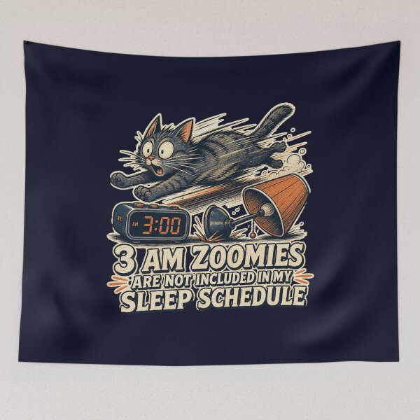 Item preview, 3 AM Zoomies Are Not Included In My Sleep Schedule Shirt, Funny Cat Owner T-Shirt, Cat Zoomies Humor Tee, Cat Mom Gift Shirt, Vintage Night Cat Graphic designed and sold by TshirtsLabs.