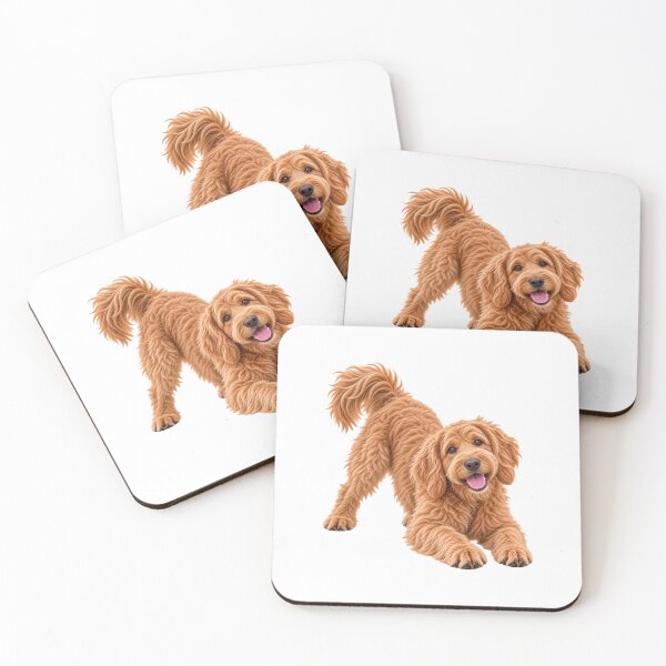 Aperçu de l'œuvre Golden Doodle Labradoodle chien jouant créée et vendue par BackgroundND.