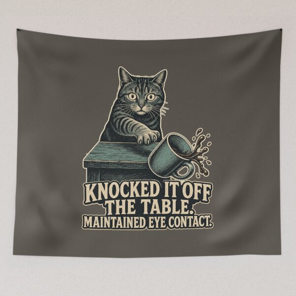 Item preview, Knocked It Off The Table Maintained Eye Contact Shirt, Funny Cat T-Shirt, Naughty Cat Humor Tee, Cat Lover Gift Shirt, Vintage Cat Graphic designed and sold by TshirtsLabs.