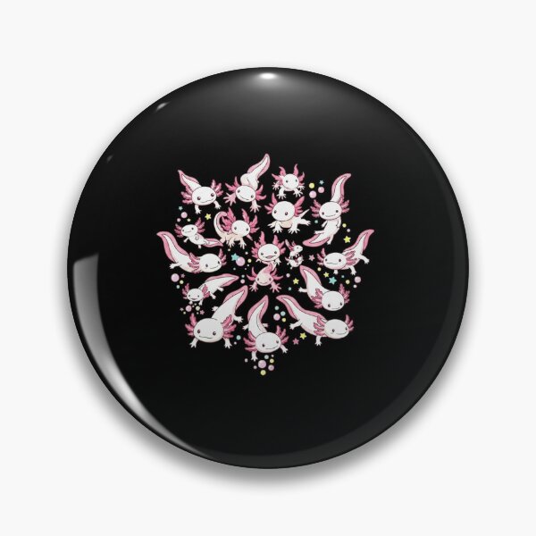Artikelvorschau, Niedlicher Axolotl-Schwarm, rosa Kawaii-Amphibienmuster-Design entworfen und verkauft von MiALopezArt.