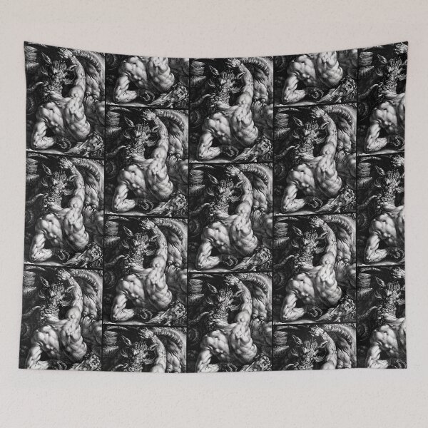 Item preview, Ancient Mythological Beast Antique Etching Drawing designed and sold by RekRamnari.