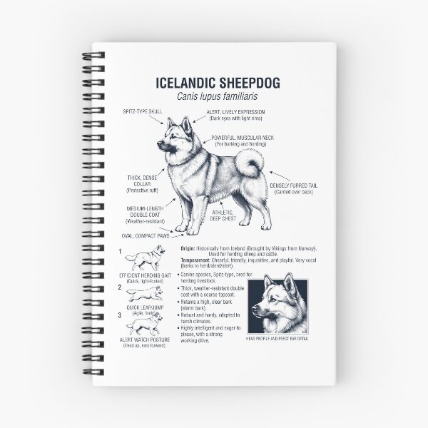 Item preview, Icelandic Sheepdog Scientific Anatomy Biology Dog Lover designed and sold by dian-rody-crest.