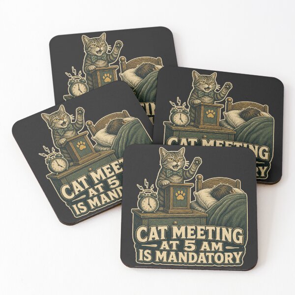 Item preview, Cat Meeting At 5 AM Is Mandatory Shirt, Funny Cat Owner T-Shirt, Early Morning Cat Humor Tee, Cat Mom Gift Shirt, Vintage Cat Graphic designed and sold by TshirtsLabs.