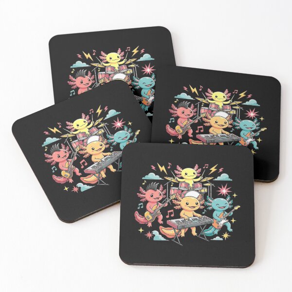 Item preview, Axolotl Rock Band Cute Musical Amphibian Group Design designed and sold by MiALopezArt.