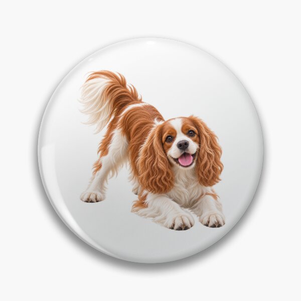 Item preview, King Charles Cavalier Spaniel Dog Blenheim playing  designed and sold by BackgroundND.