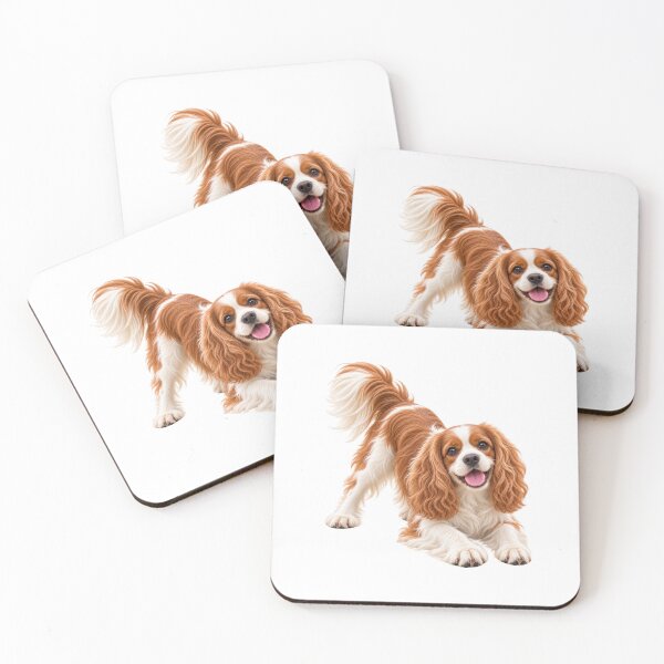 Item preview, King Charles Cavalier Spaniel Dog Blenheim playing  designed and sold by BackgroundND.