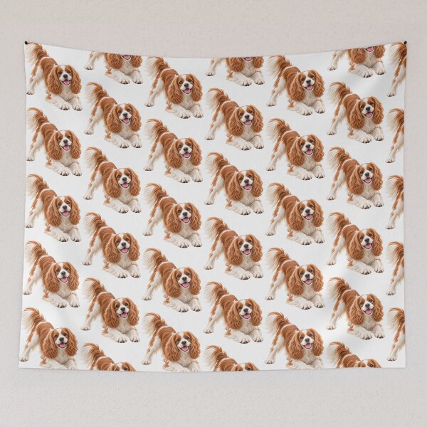 Item preview, King Charles Cavalier Spaniel Dog Blenheim playing  designed and sold by BackgroundND.