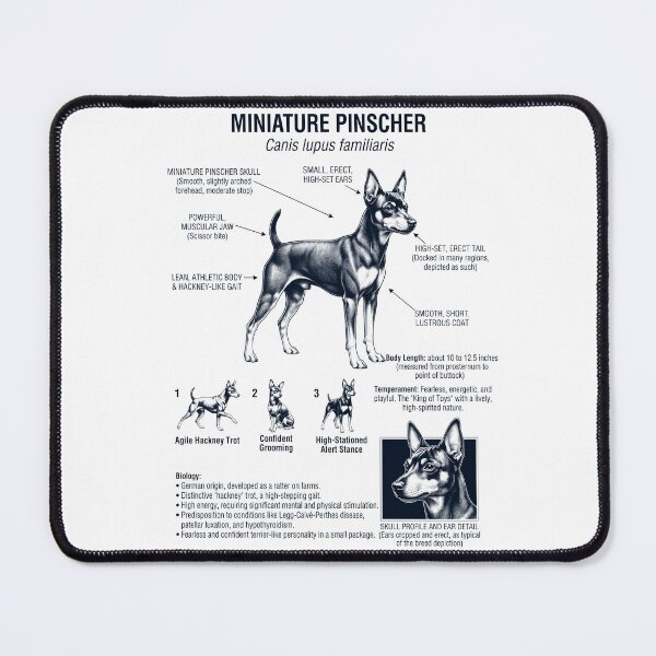 Item preview, Miniature Pinscher Scientific Anatomy Biology Dog Lover designed and sold by dian-rody-crest.