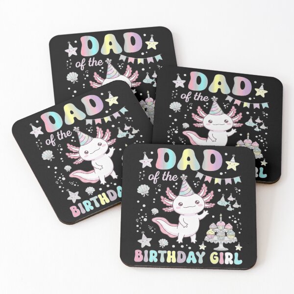 Item preview, Dad of the Birthday Girl Cute Axolotl Party Design designed and sold by MiALopezArt.