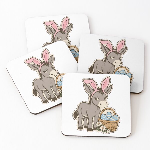 Item preview, Easter Donkey Sticker | Funny Donkey Wearing Bunny Ears with Egg Basket Die Cut designed and sold by StickyGuys.