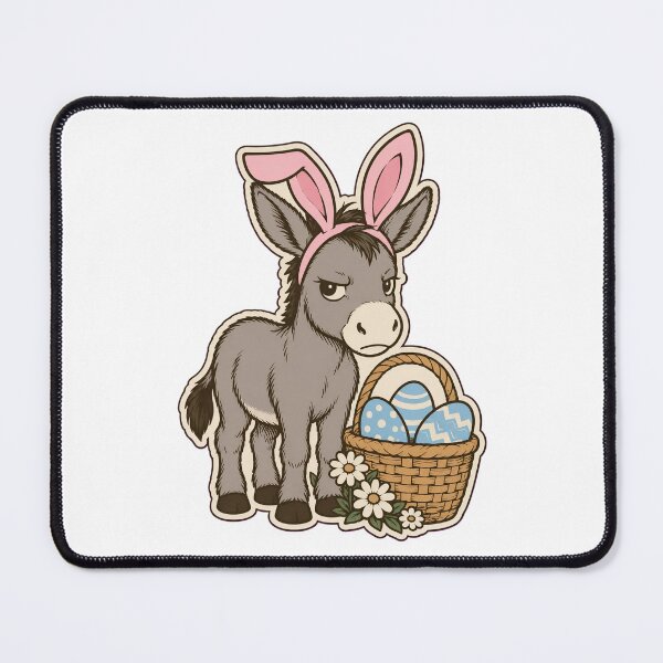 Item preview, Easter Donkey Sticker | Funny Donkey Wearing Bunny Ears with Egg Basket Die Cut designed and sold by StickyGuys.