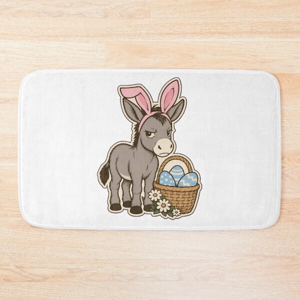 Item preview, Easter Donkey Sticker | Funny Donkey Wearing Bunny Ears with Egg Basket Die Cut designed and sold by StickyGuys.