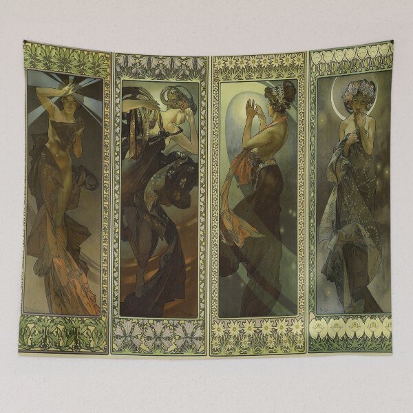 Item preview, Art Nouveau Wall Art, Lune et Etoiles by Alphonse Mucha, Vintage Celestial Print designed and sold by RickE.