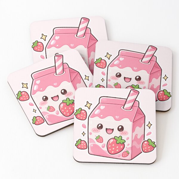 Item preview, Kawaii Strawberry Milk Carton Cute Pink Drink designed and sold by peachycrossing.