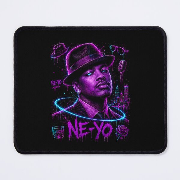 Item preview, Ne-Yo Fedora Neon Portrait designed and sold by JMS-Artvintage.