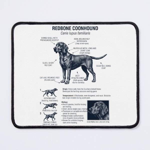 Item preview, Redbone Coonhound Scientific Anatomy Biology Dog Lover designed and sold by dian-rody-crest.