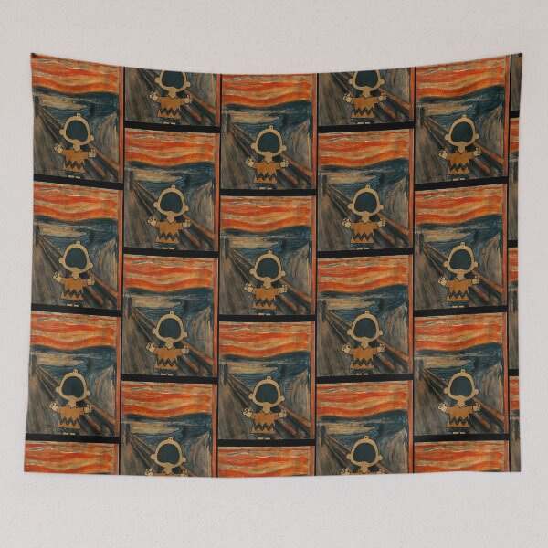 Item preview, Expressionist Screaming Cartoon Boy Bridge Painting designed and sold by AnnibaleLori.