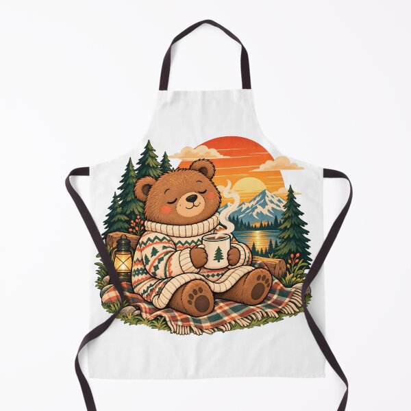 Item preview, Cozy Retro Bear Mountain Sunset designed and sold by TinyWeird.