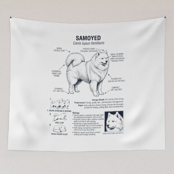 Item preview, Samoyed Scientific Anatomy Biology Dog Lover designed and sold by dian-rody-crest.