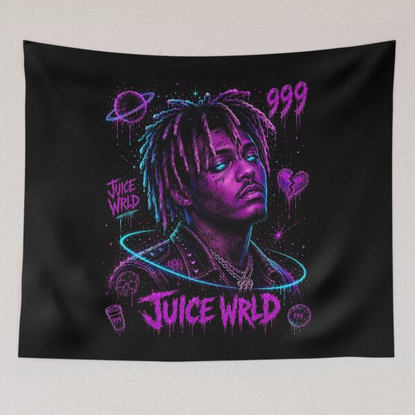 Item preview, Juice WRLD 999 Cosmic Neon Portrait designed and sold by JMS-Artvintage.