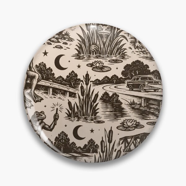 Item preview, Loveland Frogman Woodcut Seamless Pattern | Ohio Cryptid Frog Vintage Woodcut Print designed and sold by StickyGuys.