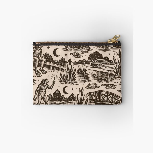 Item preview, Loveland Frogman Woodcut Seamless Pattern | Ohio Cryptid Frog Vintage Woodcut Print designed and sold by StickyGuys.