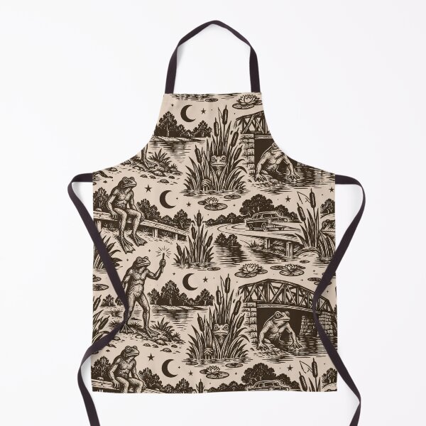 Item preview, Loveland Frogman Woodcut Seamless Pattern | Ohio Cryptid Frog Vintage Woodcut Print designed and sold by StickyGuys.