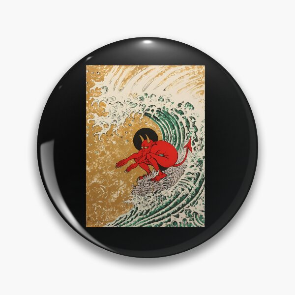 Item preview, Red Devil Surfing Dragon Great Wave Artwork designed and sold by AnnibaleLori.