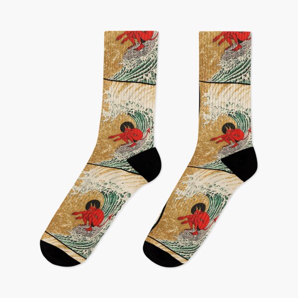 Item preview, Red Devil Surfing Dragon Great Wave Artwork designed and sold by AnnibaleLori.