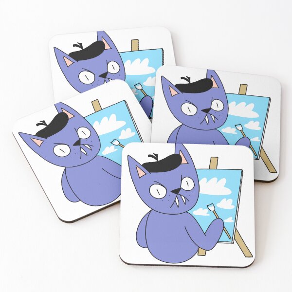 Item preview, MEAN CAT painter - purple designed and sold by motherbrainart.