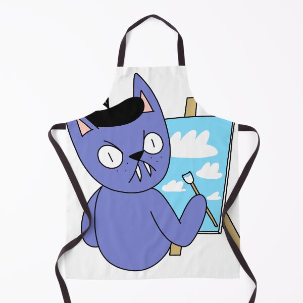 Item preview, MEAN CAT painter - purple designed and sold by motherbrainart.