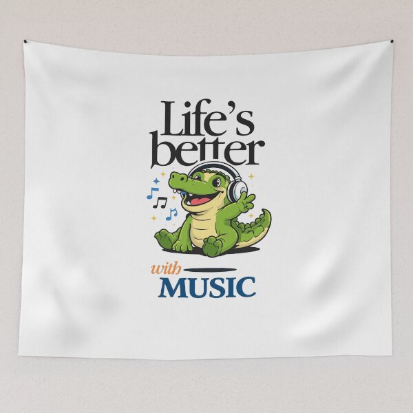 Item preview, Life's Better With Music Alligator Poster designed and sold by Matinez Pink.