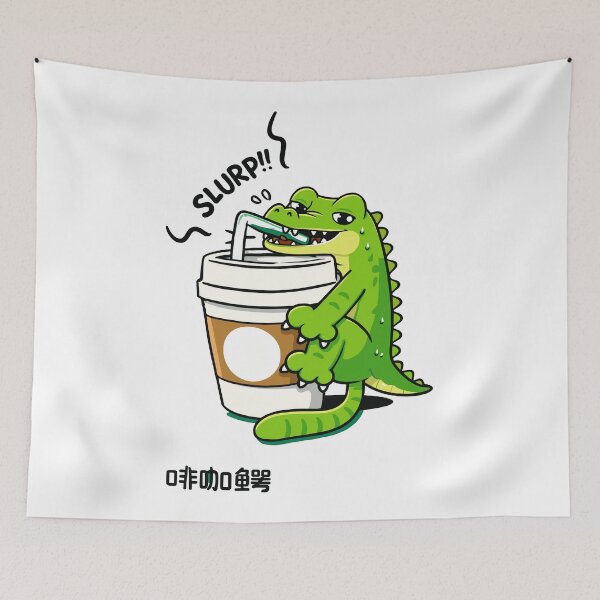 Item preview, Slurping Coffee Crocodile Poster designed and sold by Matinez Pink.