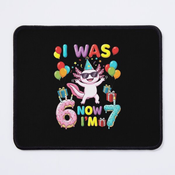 Item preview, I Was 6 Now I’m 7 Funny Axolotl Seventh Birthday Design designed and sold by MiALopezArt.