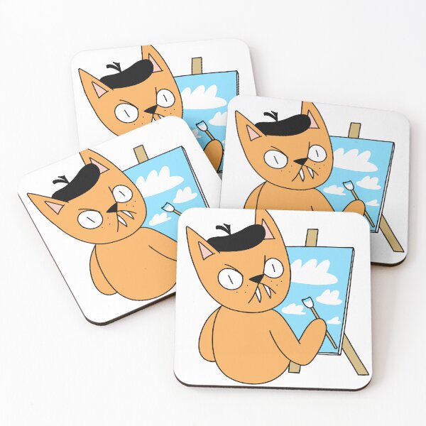 Item preview, MEAN CAT painter - orange designed and sold by motherbrainart.