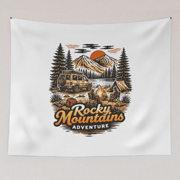 Item preview, Rocky Mountains Adventure Camp Poster designed and sold by Matinez Pink.