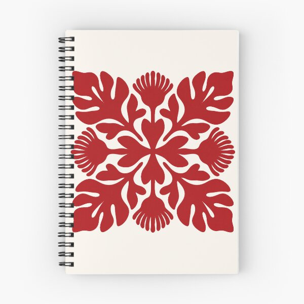 Item preview, Red Hawaiian Quilt Pattern Breadfruit and Lehua designed and sold by Small Kine Prints.