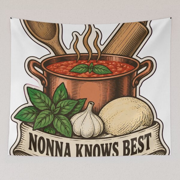 Item preview, Italian Nonna Knows Best | Funny Italian Grandma Wooden Spoon Kitchen designed and sold by StickyGuys.