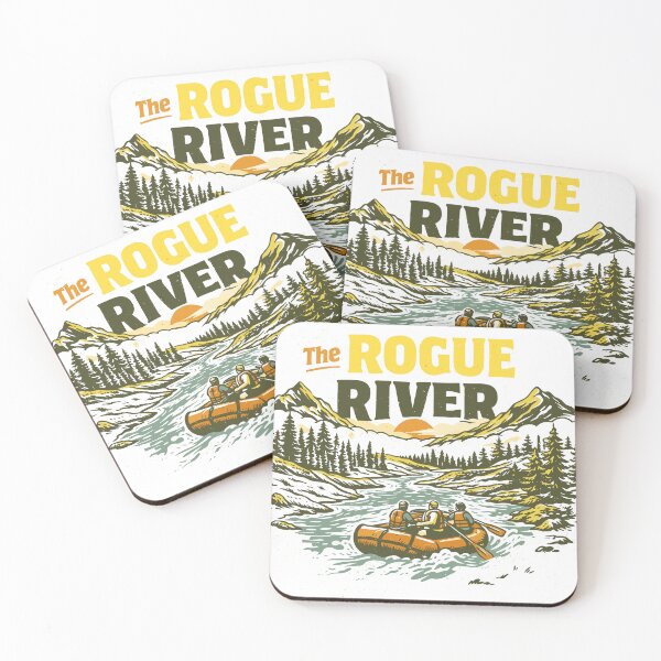 Aperçu de l'œuvre Affiche de l'aventure de rafting sur la rivière Rogue créée et vendue par Matinez Pink.