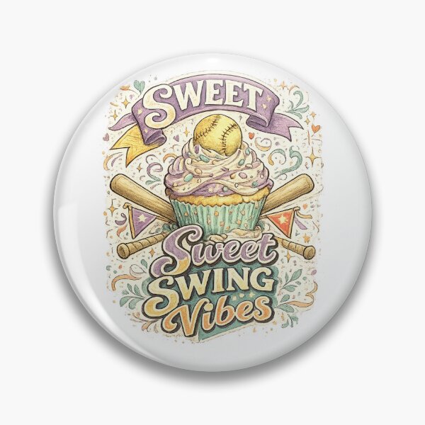 Item preview, Sweet Swing Vibes Cute Softball Cupcake Sports Player Retro Design designed and sold by inkoutninja.