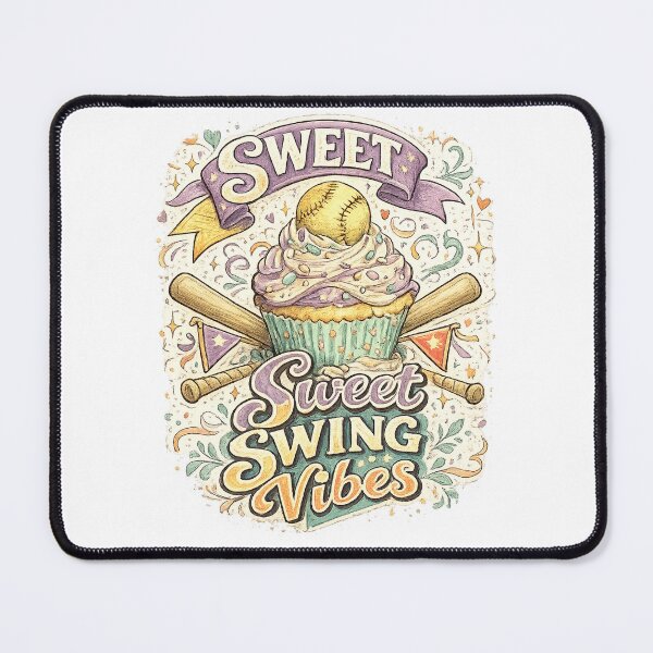 Item preview, Sweet Swing Vibes Cute Softball Cupcake Sports Player Retro Design designed and sold by inkoutninja.