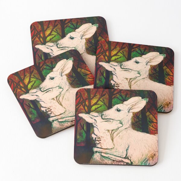 Item preview, Australian kangaroo hug illustration designed and sold by MagneticDesign .