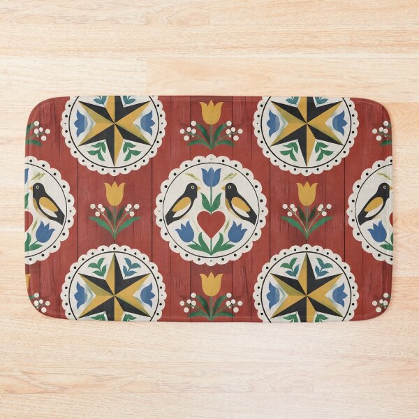 Item preview, Hex Sign Pennsylvania Dutch Seamless Pattern | Barn Star Distelfink Folk Art designed and sold by StickyGuys.