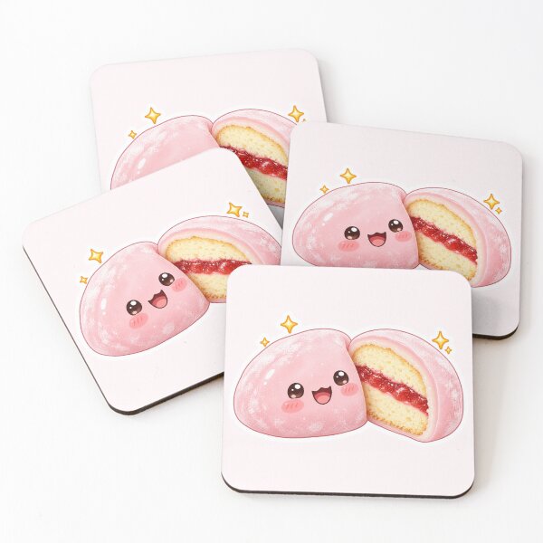Item preview, Kawaii Strawberry Shortcake Mochi Cute Japanese Dessert designed and sold by Small Kine Prints.