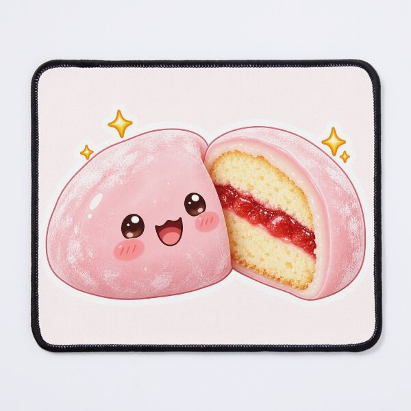 Item preview, Kawaii Strawberry Shortcake Mochi Cute Japanese Dessert designed and sold by Small Kine Prints.