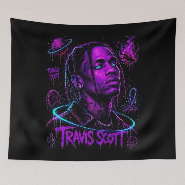 Item preview, Travis Scott Cosmic Neon Portrait designed and sold by JMS-Artvintage.