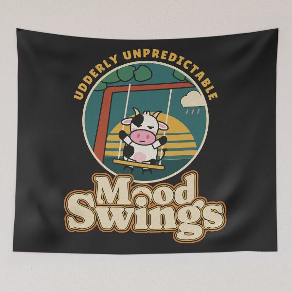 Item preview, Mood Swings Funny Cow on a Swing Retro designed and sold by somebasic.