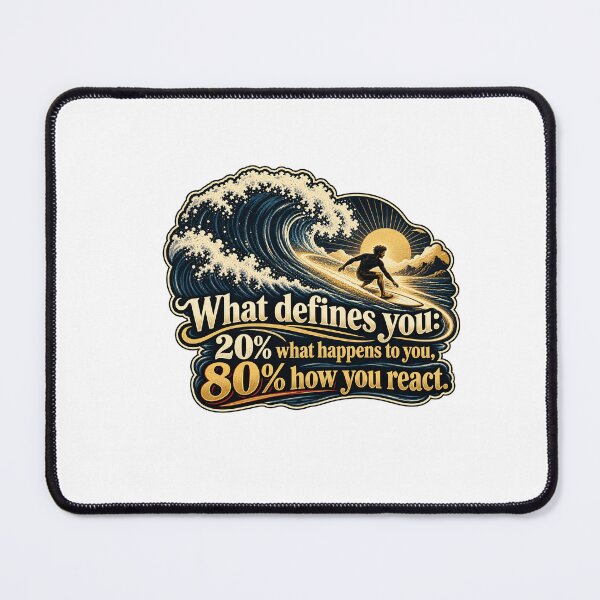 Item preview, Surfer Riding The Giant Wave — 20/80 Attitude & Balance Motivation designed and sold by DesignArtEmpire.